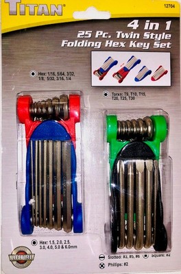 4 IN 1, 25 PC TWIN STYLE FOLDING KEY SET