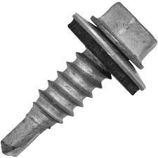 #14 X 7/8" HEX TEK SCREW WITH SEALING WASHER - PLATED