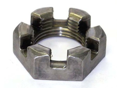 1-1/2-12 SLOTTED JAM NUT, GRADE 5 SAE