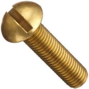 1/4-28 X 1" BRASS ROUND HEAD SLOTTED MACHINE SCREW SAE