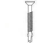 1/4-20 X 3-1/4" FLAT HEAD PHILLIPS TEK SCREW WITH WINGS